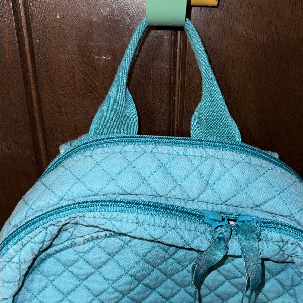 Vera Bradley Light Blue Quilted Laptop Backpack - Picture 4 of 8